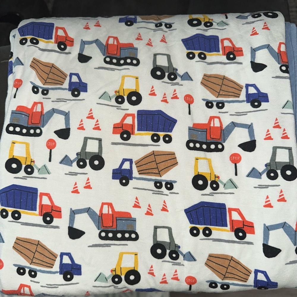 little sleepies construction cloud blanket